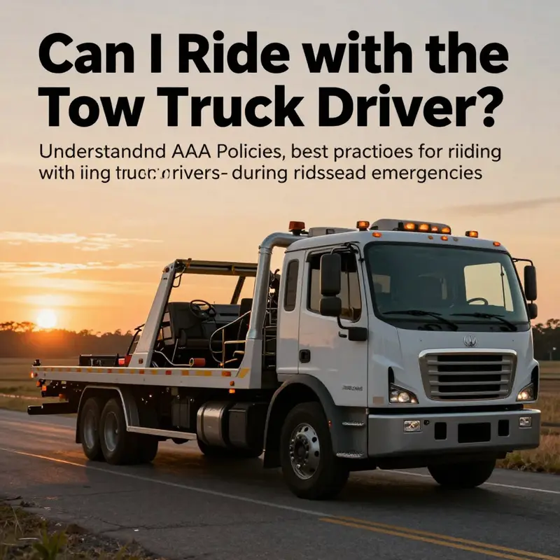 A tow truck towing a vehicle at sunset, symbolizing emergency roadside services.