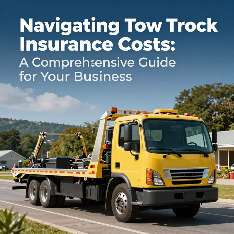 A scenic view of a tow truck against a backdrop, illustrating the theme of tow truck insurance.