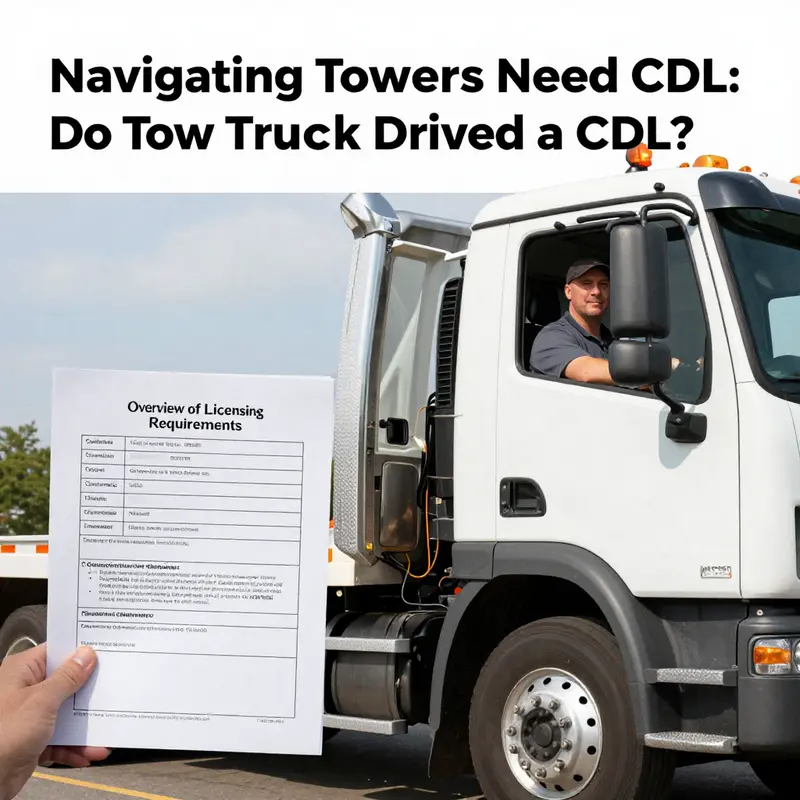Tow truck driver inspecting licensing requirements before starting a job.