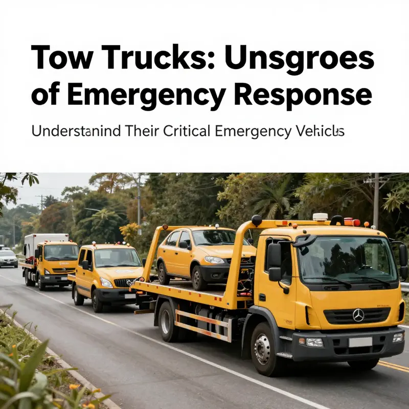 A collage of tow trucks responding to various emergency situations on the roads.