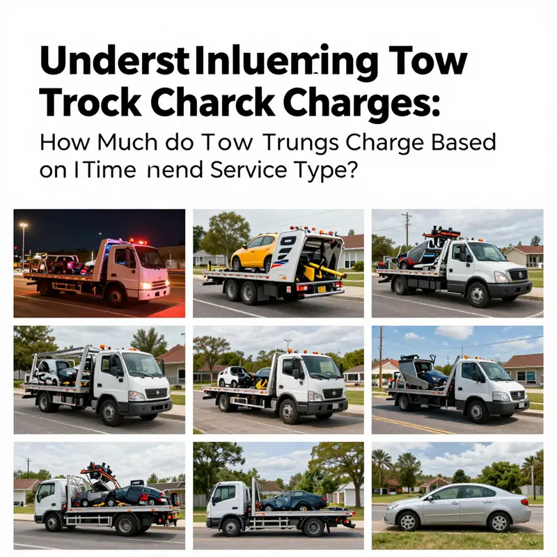 A tow truck displaying base service fees, representing the starting costs for towing services.