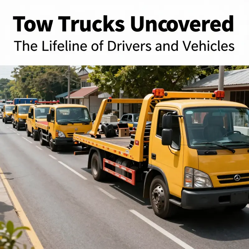 A vibrant image of tow trucks at work on city streets, highlighting their contribution to property management and local assistance.