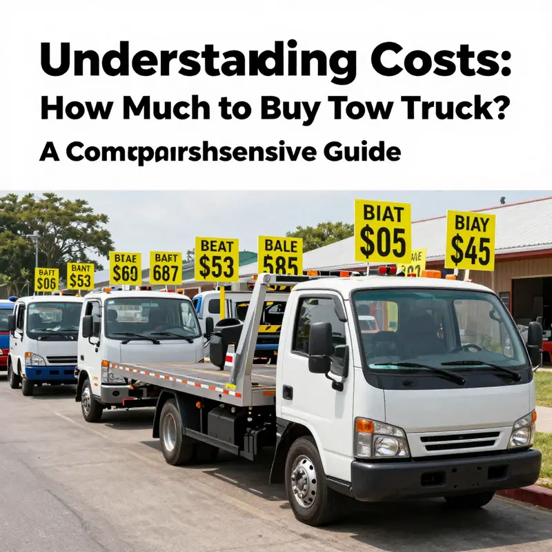 A diverse selection of tow trucks illustrating the price range for potential buyers.