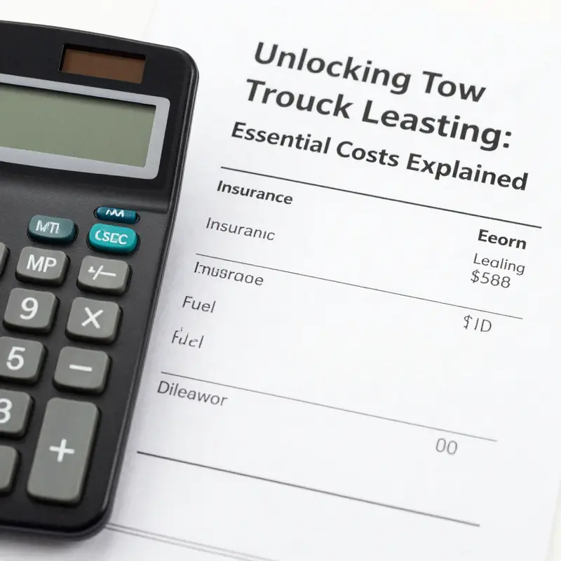 A variety of tow trucks with clear daily rental price tags to emphasize the cost range.