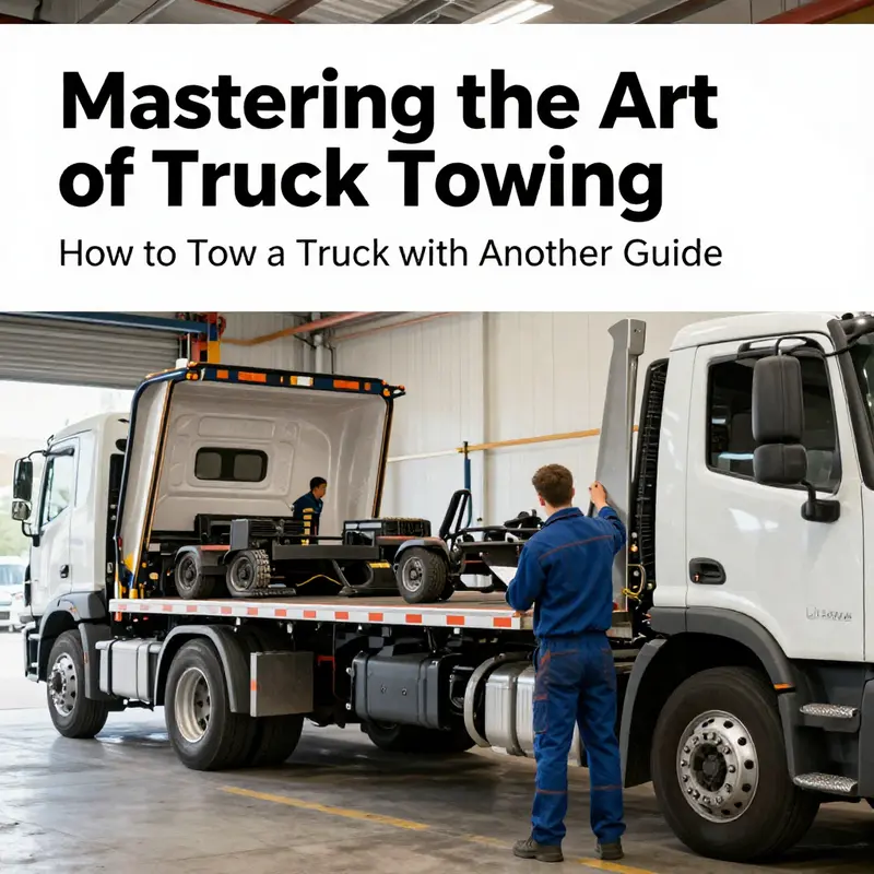 A mechanic reviews the towing specs of two trucks to ensure safe towing compatibility.