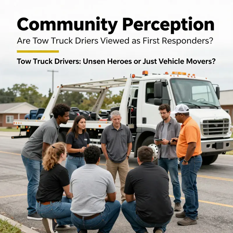 Tow truck driver helping at an accident scene, showcasing their vital role in emergency situations.