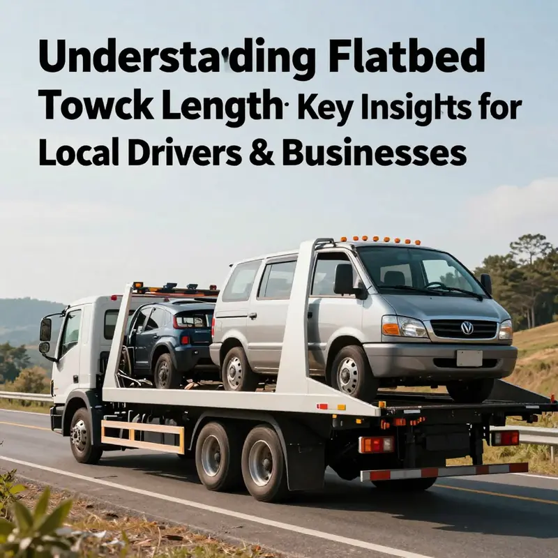 Flatbed tow truck on a scenic route carrying a vehicle, showcasing the significance of professional towing.