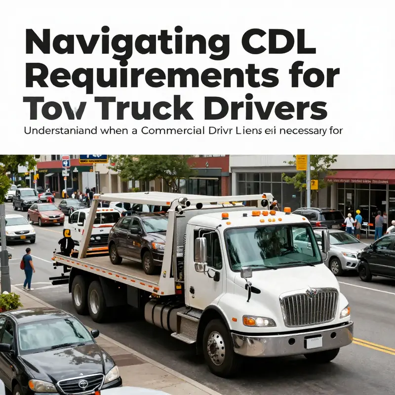 A scenic view of a tow truck in an urban environment, highlighting its role in maintaining safety and providing assistance to the community.