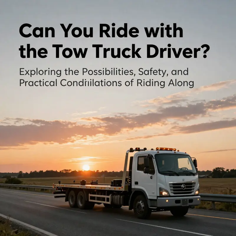 A tow truck under a colorful sunset, emphasizing the theme of roadside assistance and hope.