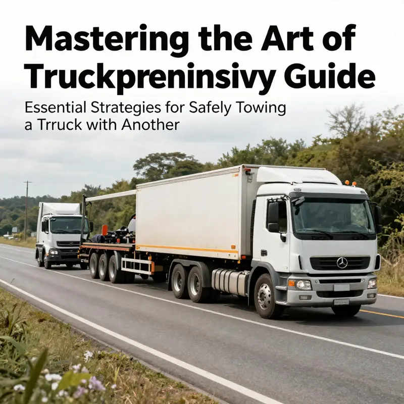 Two trucks on a road, one towing the other, illustrating proper towing technique.