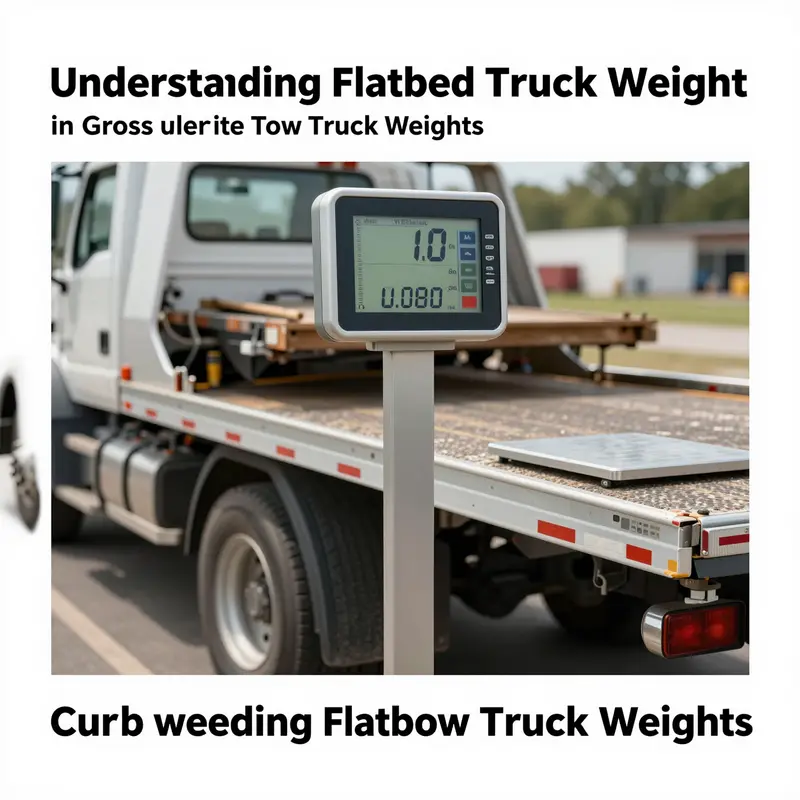 Visual representation of a flatbed tow truck’s curb weight and GVW.