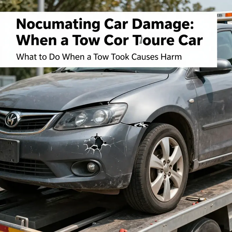 Documenting visible damage is crucial for any claims following a tow truck incident.