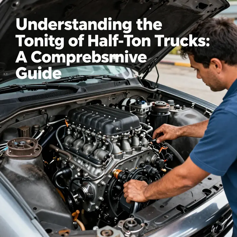 Key factors affecting the towing capacity of half-ton trucks visually summarized.