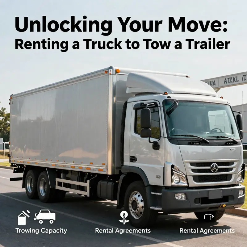 An overview of major truck rental companies and their offerings for towing trailers.