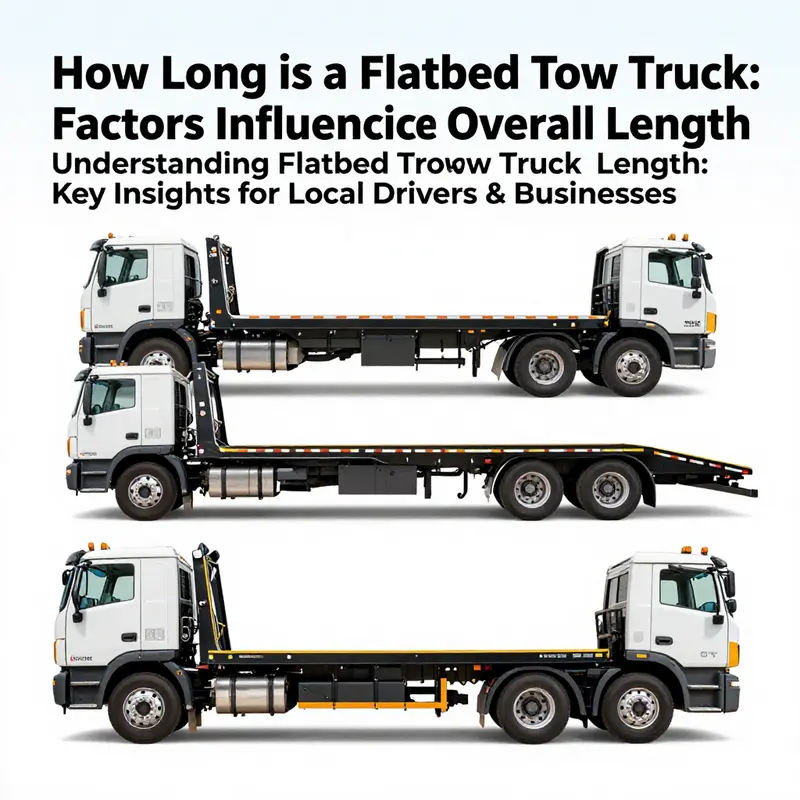 An illustration of a flatbed tow truck with highlighted bed lengths of 16 to 22 feet.