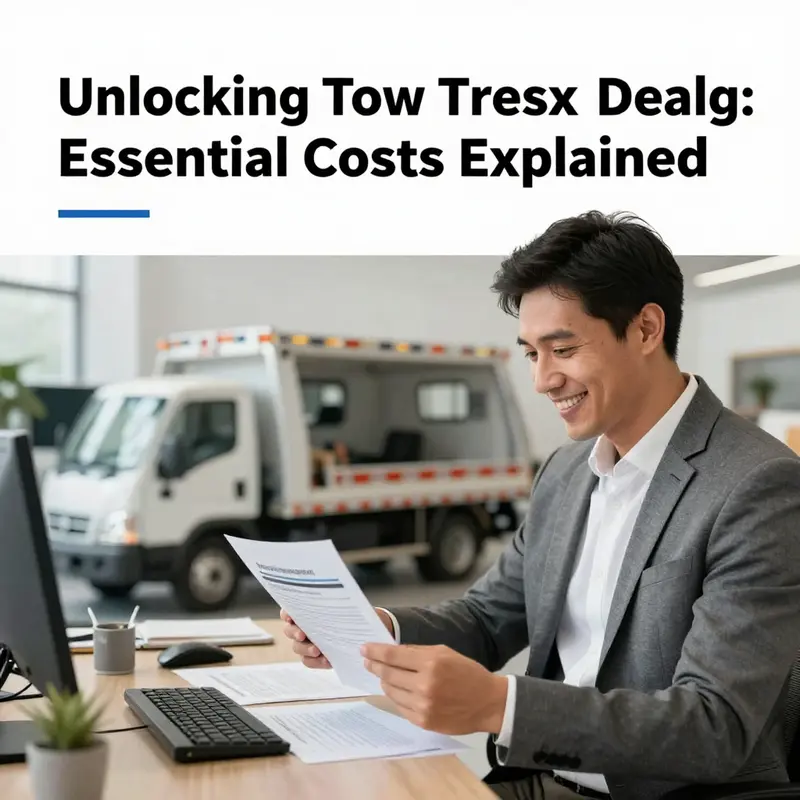 A variety of tow trucks with clear daily rental price tags to emphasize the cost range.