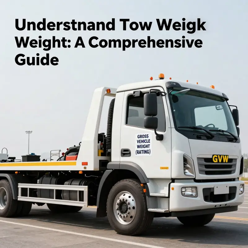 Curb weight reflected in an empty flatbed tow truck.