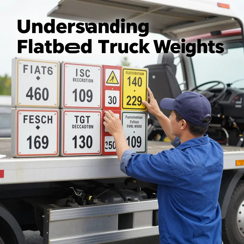 Visual representation of a flatbed tow truck’s curb weight and GVW.