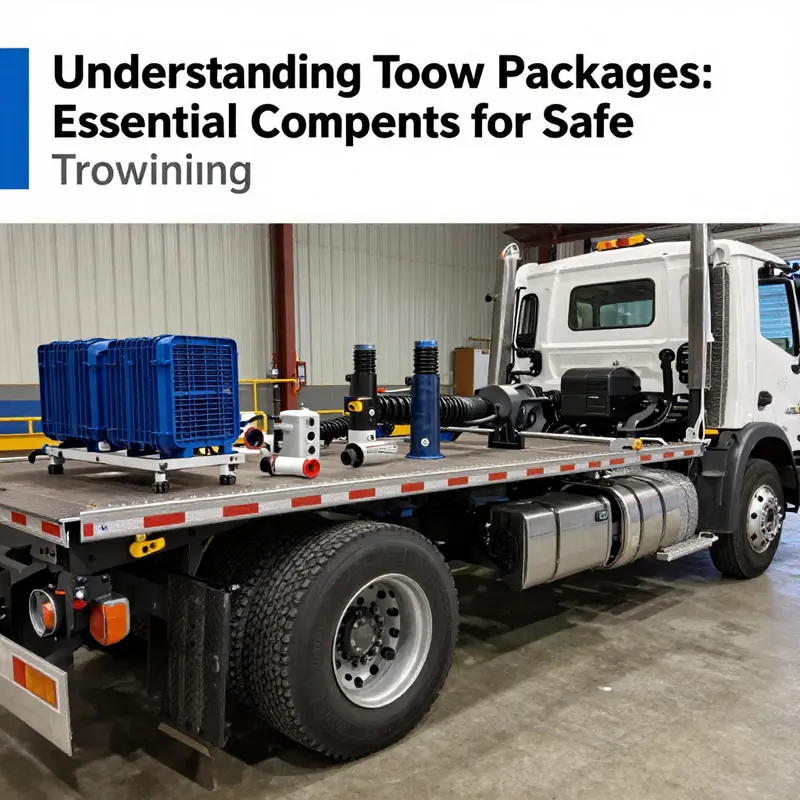 Illustration of essential components included in a truck’s tow package.