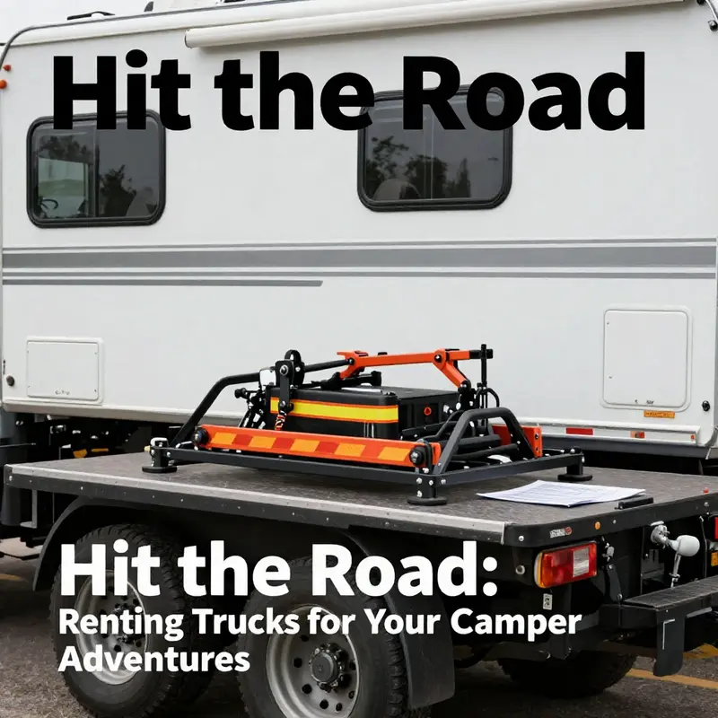 A selection of pickup trucks suitable for towing campers, set against a picturesque backdrop of nature.