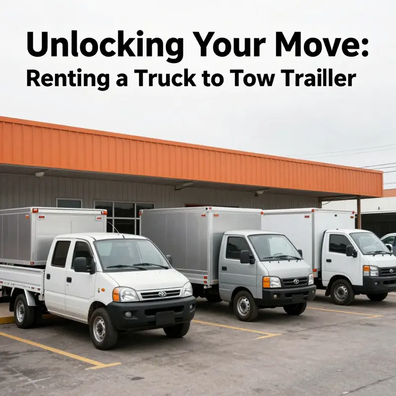An overview of major truck rental companies and their offerings for towing trailers.