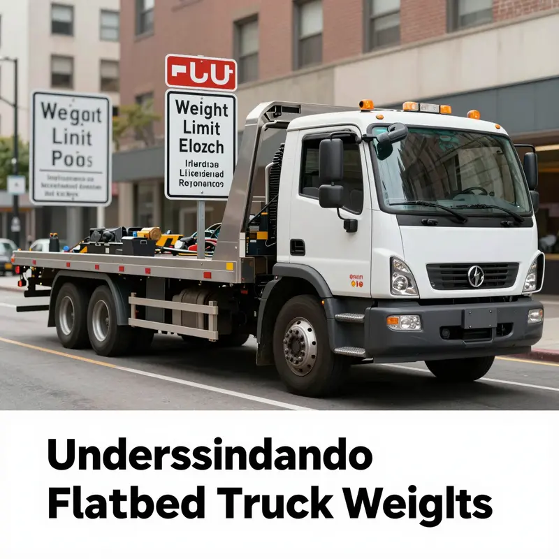 Visual representation of a flatbed tow truck’s curb weight and GVW.
