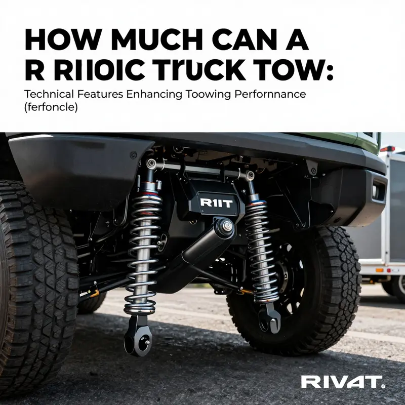 The Rivian R1T stands ready to tow a heavy trailer.