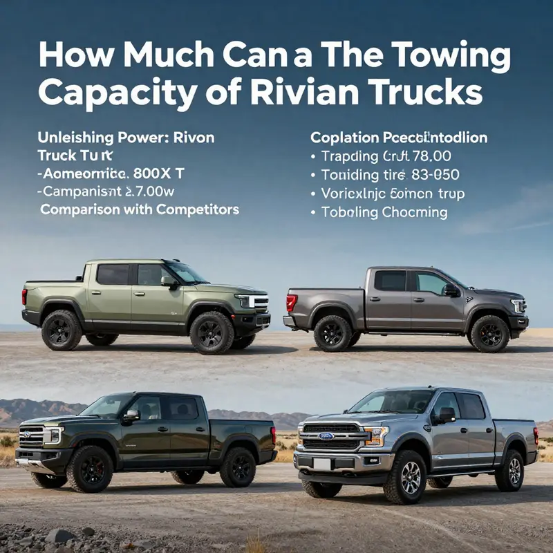 The Rivian R1T stands ready to tow a heavy trailer.
