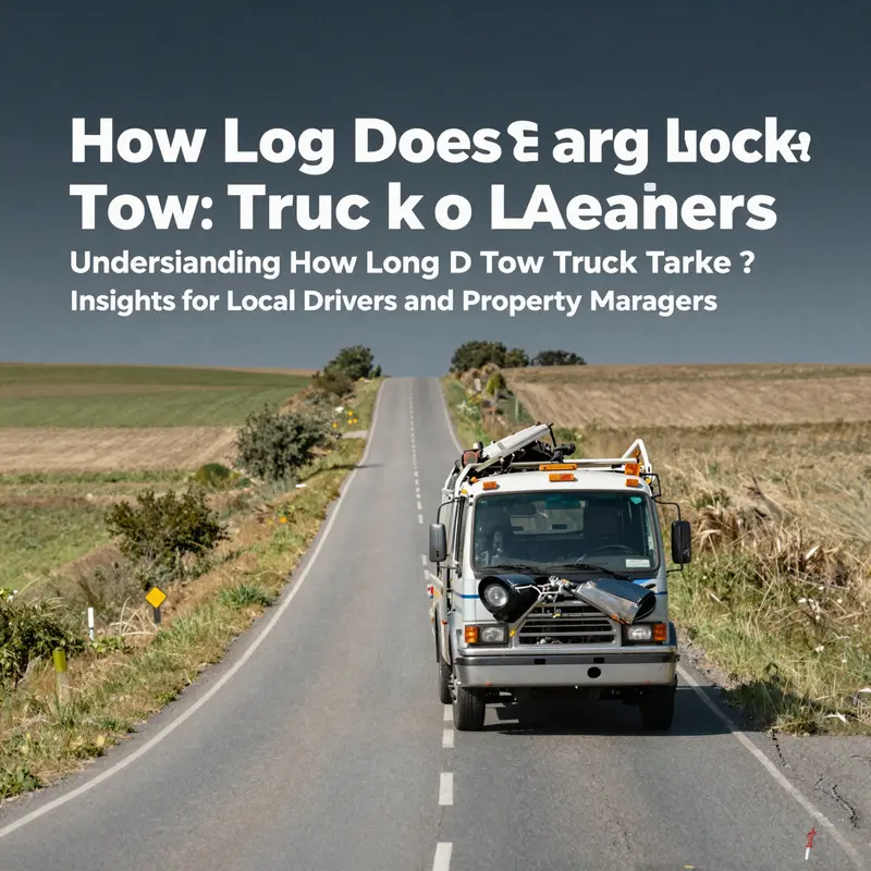 A tow truck arrives swiftly in an urban setting, showcasing rapid response times amid city traffic.