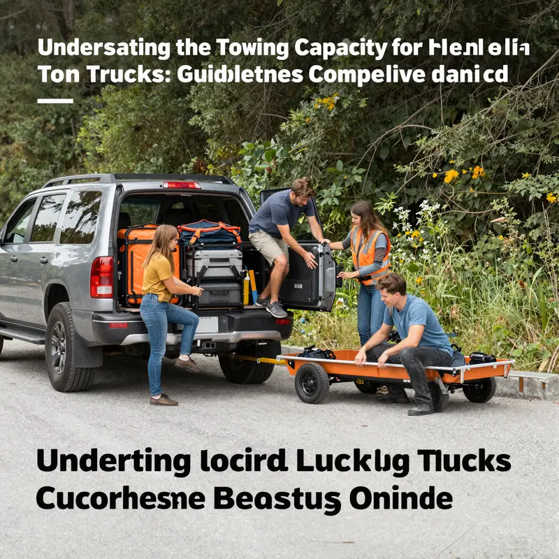 Key factors affecting the towing capacity of half-ton trucks visually summarized.