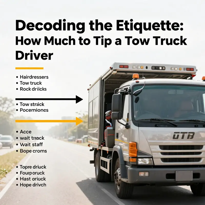 A tow truck driver gratefully accepts a tip on the roadside, showcasing the human aspect of towing services.