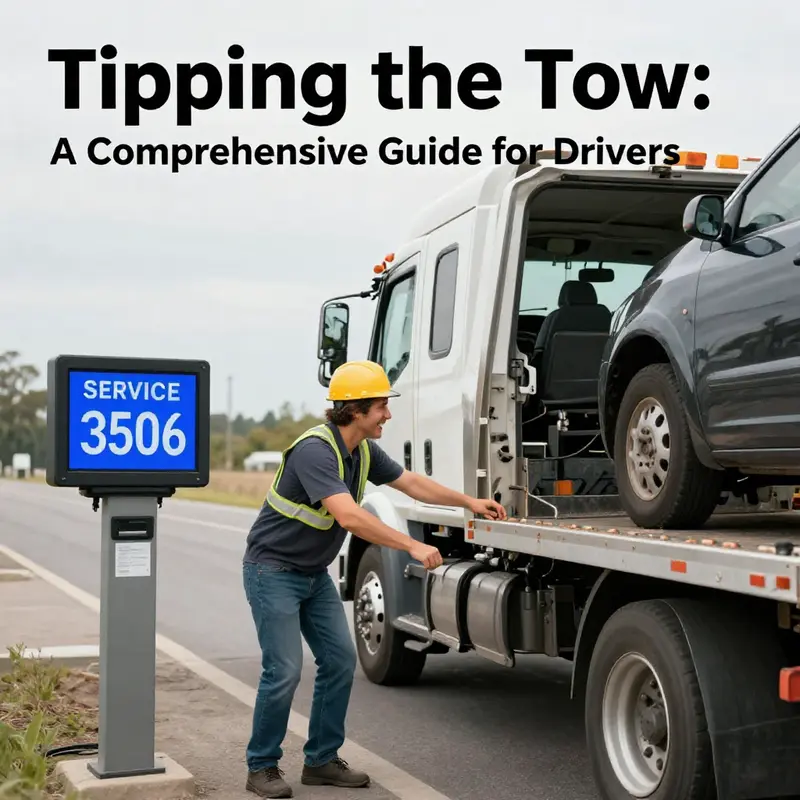 Understanding the service charge and the basics of tipping a tow truck driver.