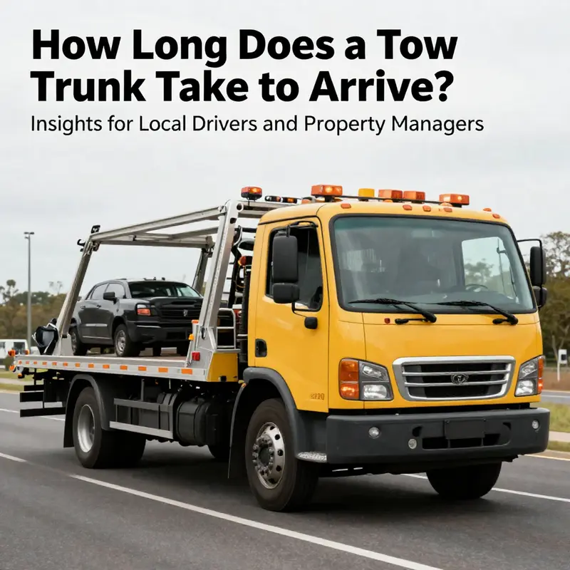 A professional view of a tow truck responding to a service call on a highway.