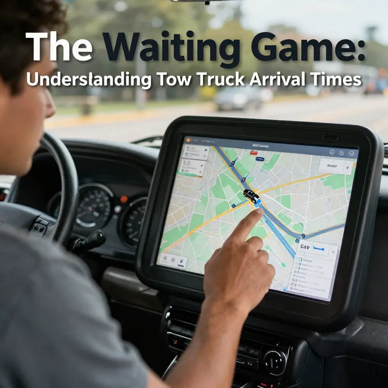 A tow truck dispatcher monitoring various factors impacting arrival times.