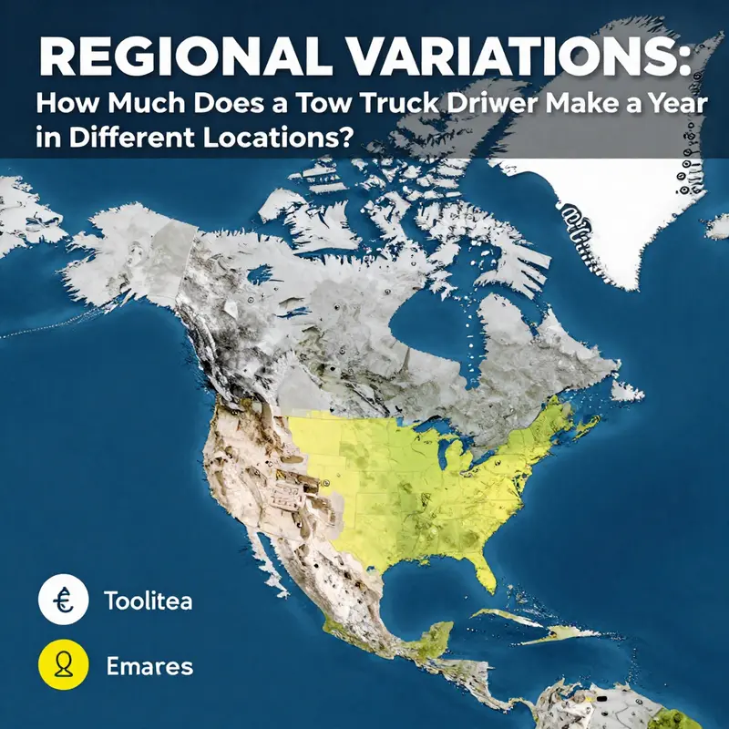 An infographic detailing average earnings for tow truck drivers in the U.S. and Canada.