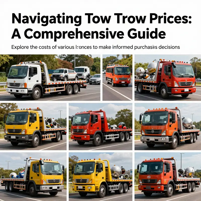 A collection of various tow trucks displayed creatively, illustrating their different types and uses.