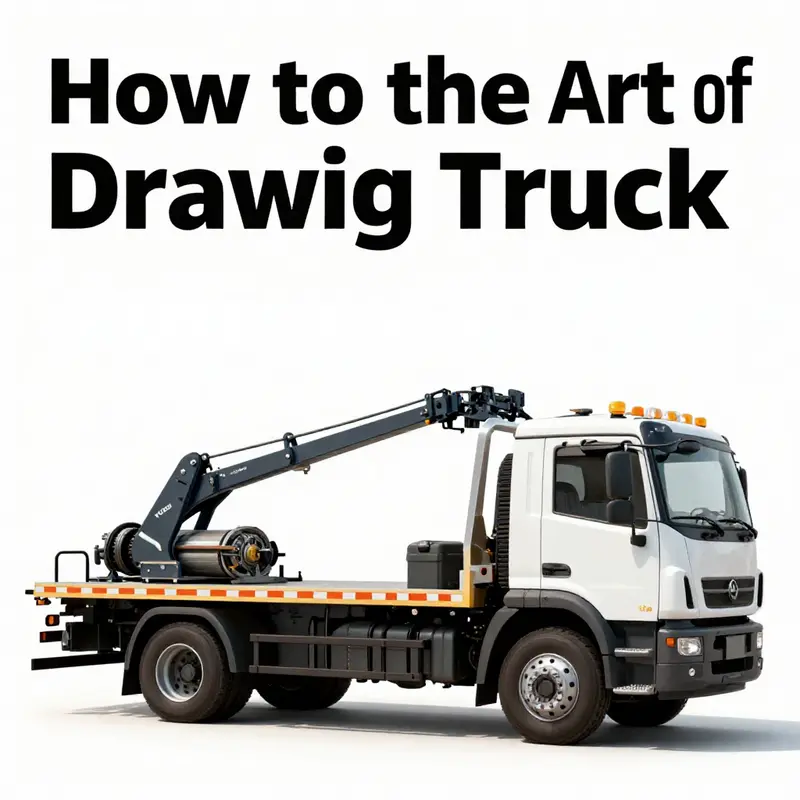 A comprehensive visual guide illustrating the step-by-step process for drawing a tow truck.