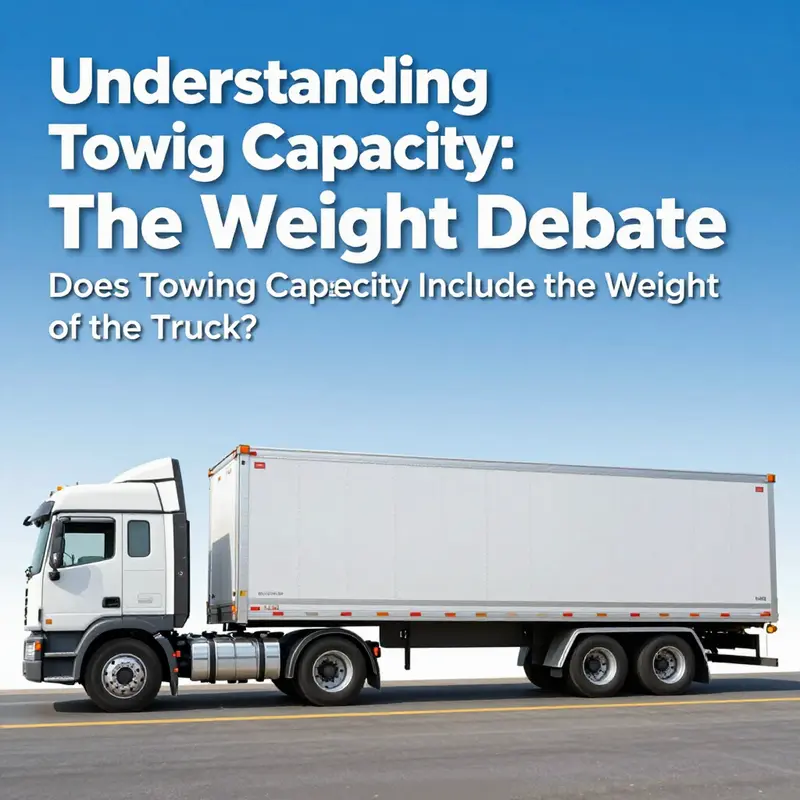 Visual representation of a truck towing a trailer with clear weight indicators to explain towing capacity.