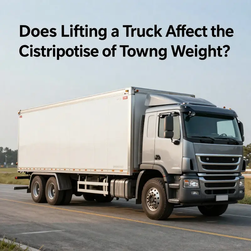 A lifted truck towing illustrates the challenges of stability on the road.