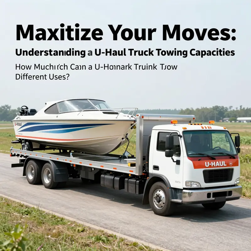 Comparative sizes of U-Haul trucks illustrating their respective towing capacities.