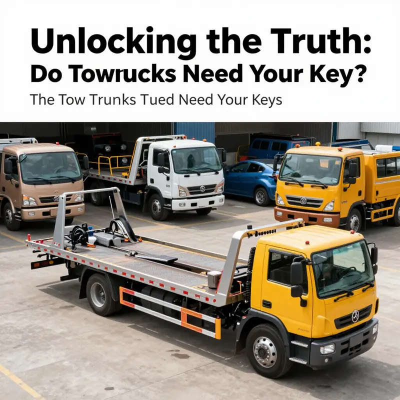 Tow truck demonstrating mechanical capabilities without the need for keys.