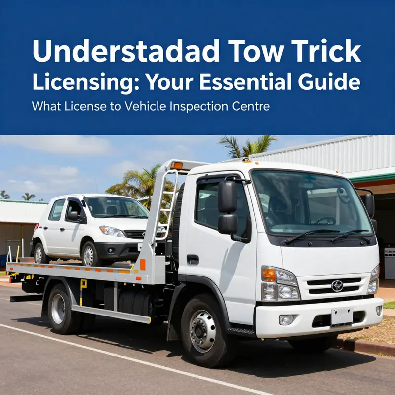 A tow truck ready for inspection at the Kelmscott Vehicle Inspection Centre.