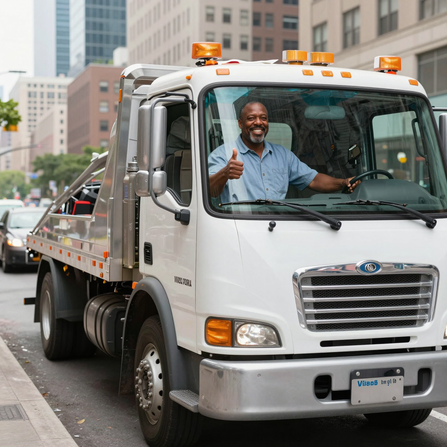 Benjamin the tow truck driver in action