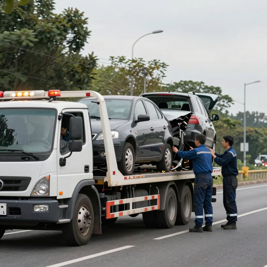 Tow trucks in action during emergency scenarios