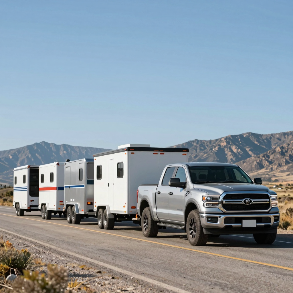 Pickup Truck Towing Trailers