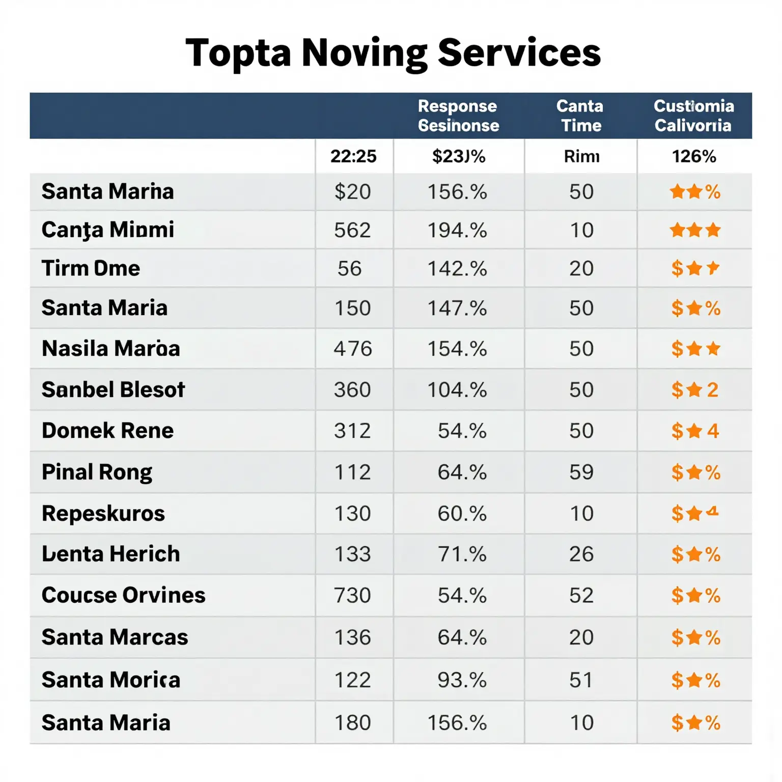 Comparison Table of Top Towing Services